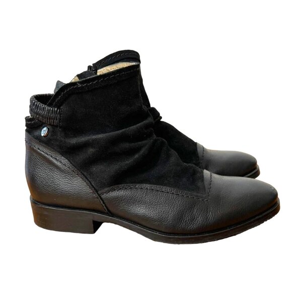 NEW! Dkode 8.5 Hyria Leather+Suede Ankle Boots LUXURY $245 Bootie Designer Black - Picture 1 of 6